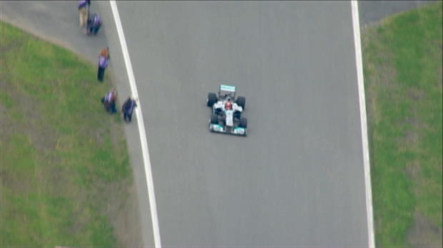 Schumacher back behind the wheel